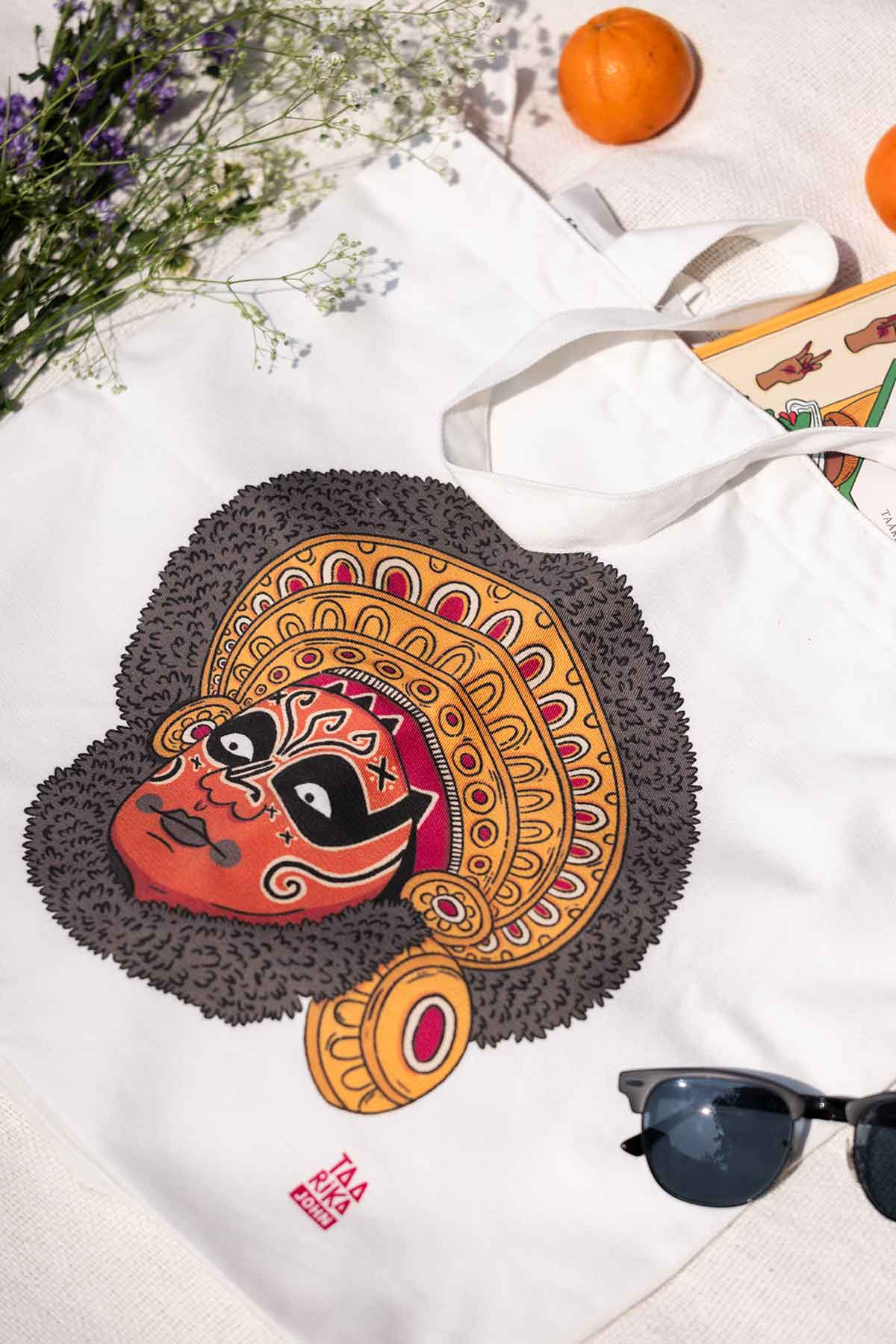 The Koodiyattam Tote Bag (White)