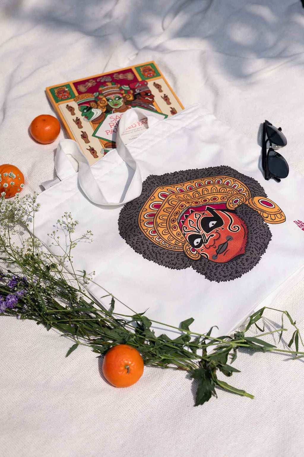 The Koodiyattam Tote Bag (White)